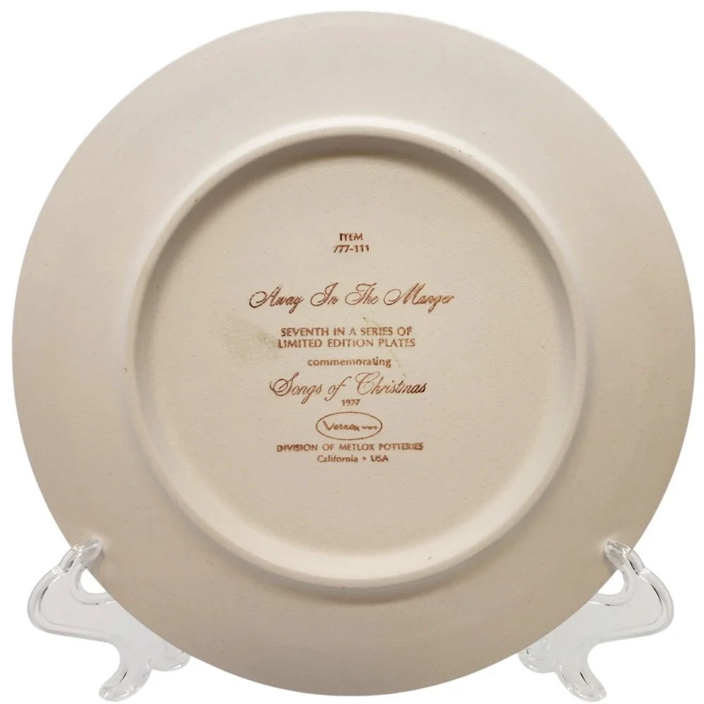 Vernon Ware Metlox 1977 Christmas Plate 